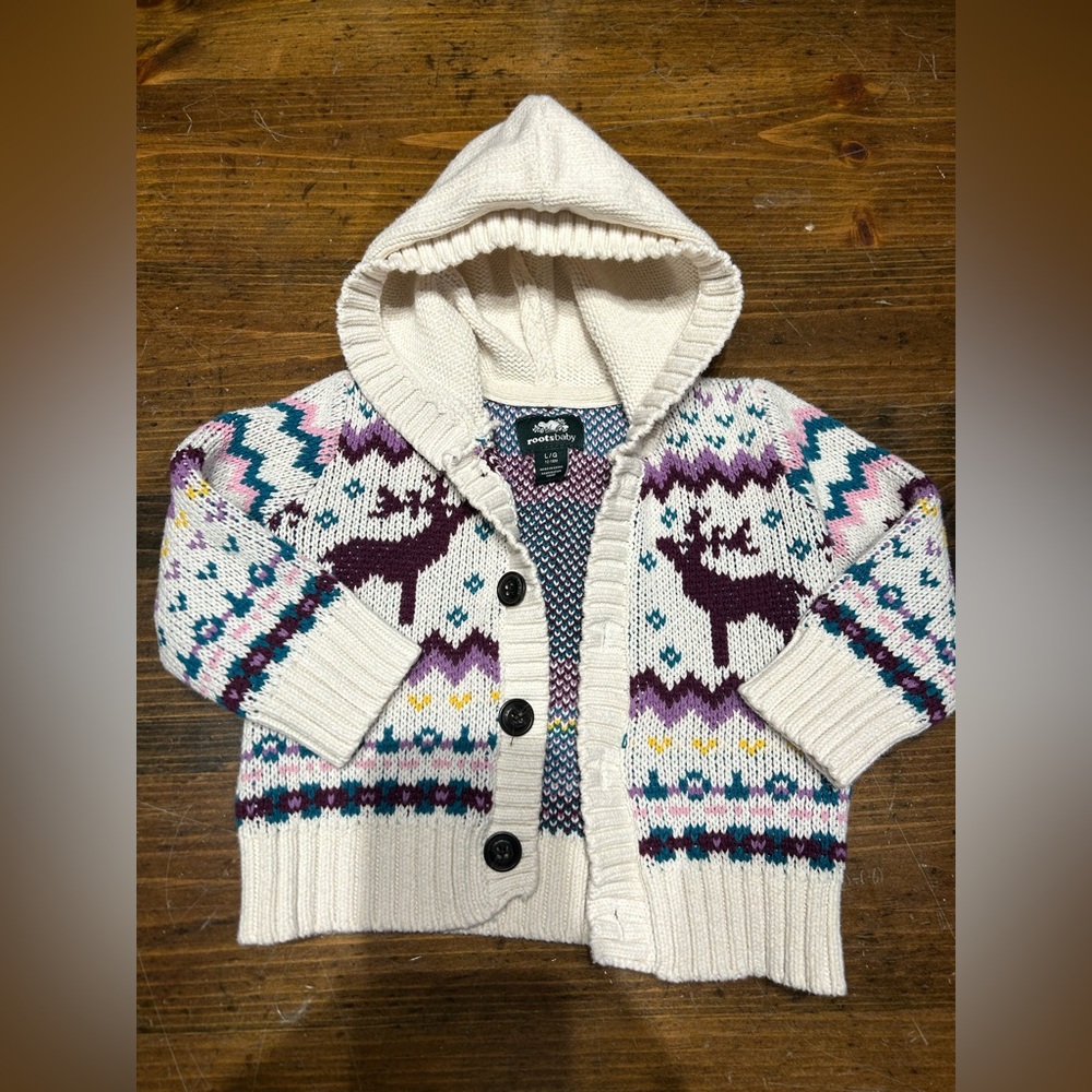 Roots Baby 12/18 Month Girls Cabin Cozy Button Down Hoodie